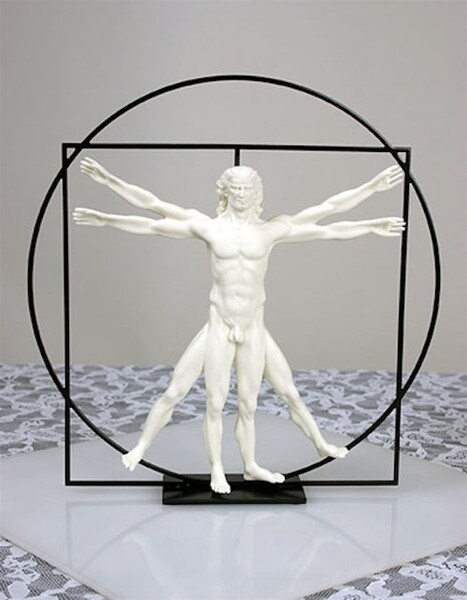 Roman architect Vitruvius Leonardo DaVinci Human Male Statue Artwork